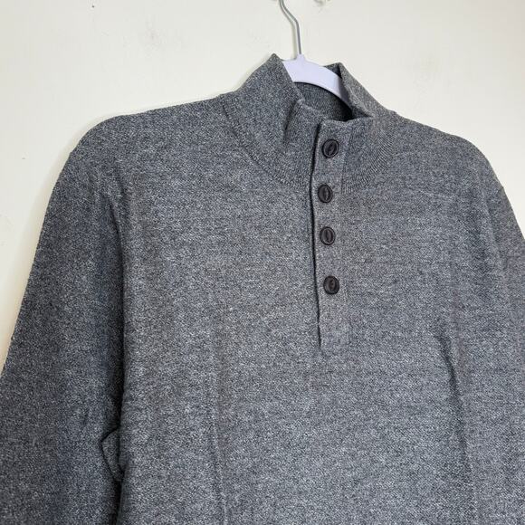 Red Ale Henley Sweater Mock Neck Pullover Gray Charcoal Long Sleeve NWT Size M - Picture 3 of 8